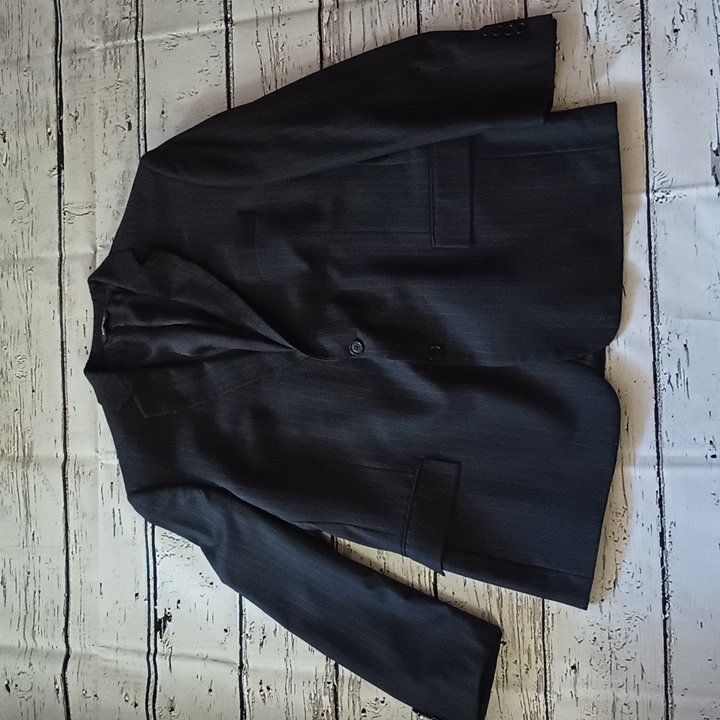 Brooks Brothers Men's Black Pinstripe Wool Blazer 46r